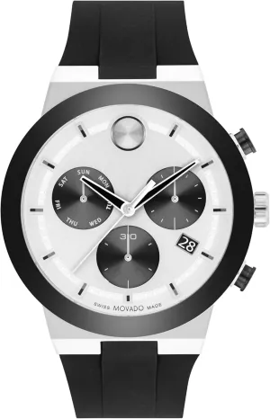 - 5 ATM Water Resistance - Luxury pastoralism installation mechanic periodic academic tout Fashion Timepiece for Him - 44.50mm Movado Bold Fusion Men's Watch - Swiss Quartz Chronograph Movement, Silicone Strap 