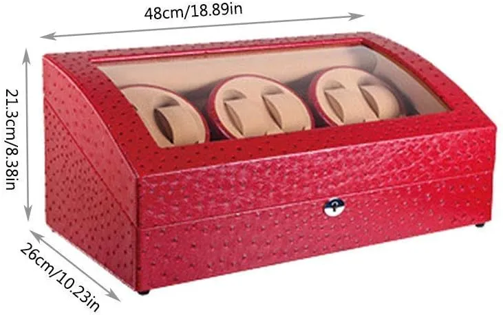 - 5 Rotation Modes,Red Watch Winder Watch Winder Watch Winder Box, 6   7 Automatic Mechanical Watches Rotation Storage Case Quiet slush Motor 