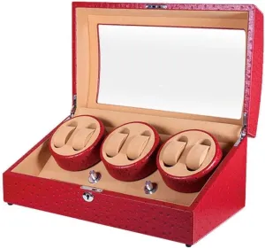 - 5 Rotation Modes,Red Watch Winder Watch Winder Watch Winder Box, 6   7 Automatic Mechanical Watches Rotation Storage Case Quiet slush Motor 
