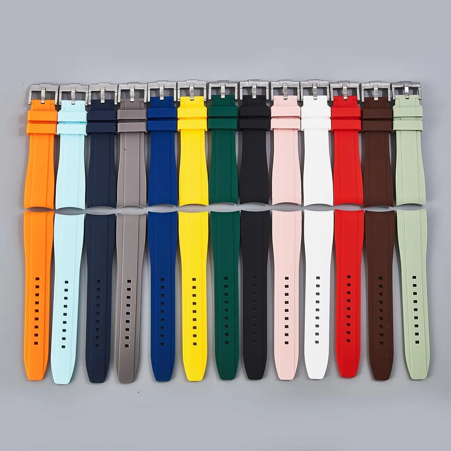 - Curve Replacement Watch Straps for Men & Women Curved End Soft Silicone Sports Rubber Watch Bands- Compatible with Omega Swatch Moonwatch, Omega Speedmaster, Rolex Submariner, Seiko vagary SKX Dive Watches- 18mm,19mm,20mm,21mm,22mm 
