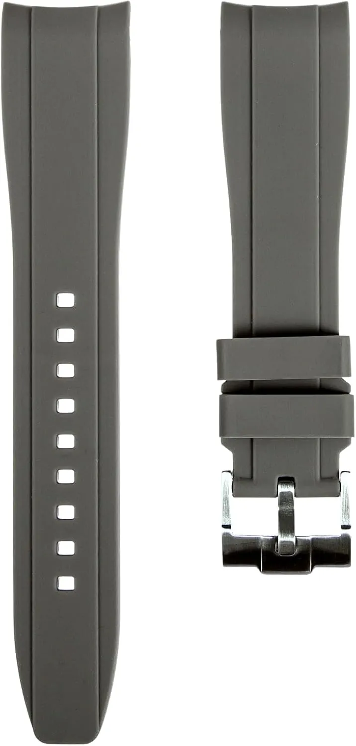 - Curve Replacement Watch Straps for Men & Women Curved End Soft Silicone Sports Rubber Watch Bands- Compatible with Omega Swatch Moonwatch, Omega Speedmaster, Rolex Submariner, Seiko vagary SKX Dive Watches- 18mm,19mm,20mm,21mm,22mm 