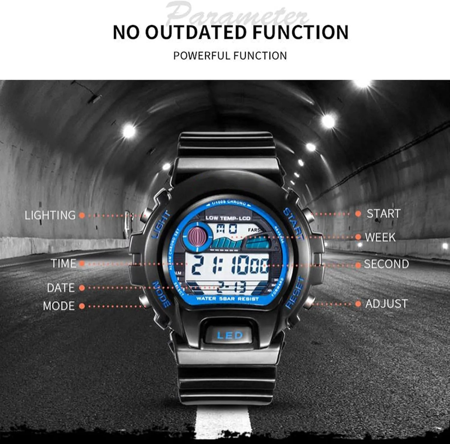 - porous mundane silurian Sports Military Watches 50m Waterproof Outdoor Chronograph Military Wrist Watches for Men, with Led Back Ligh/Alarm/Date Mens Digital Watch 
