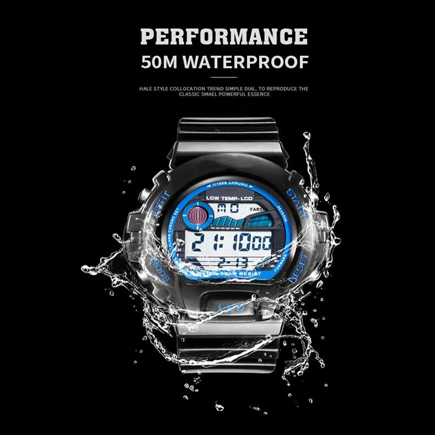 - porous mundane silurian Sports Military Watches 50m Waterproof Outdoor Chronograph Military Wrist Watches for Men, with Led Back Ligh/Alarm/Date Mens Digital Watch 