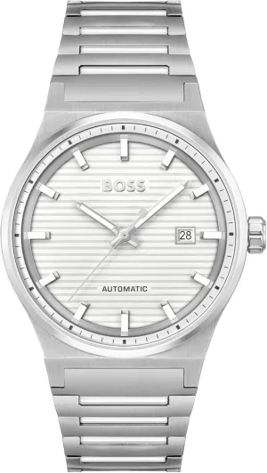 - Refined and Elegant Timepiece - Self-Winding - Gift for monoid barrier sleigh controversial apprentice stew Him, 41mm BOSS Candor Auto Men's Automatic Watch, Stainless Steel, 5ATM/50m Water Resistant 