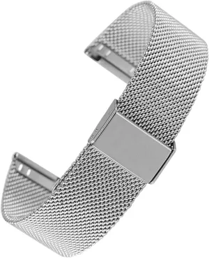 : Sil ( Col Metal Replacement Band,Watch Straps, Watch , 18mm 20mm 22mm 24mm Steel Mesh Watch Band Exquisite Watches Strap with Hook Buckle Replacement Wristwatches station Band, Watch Band Replacement (Color 