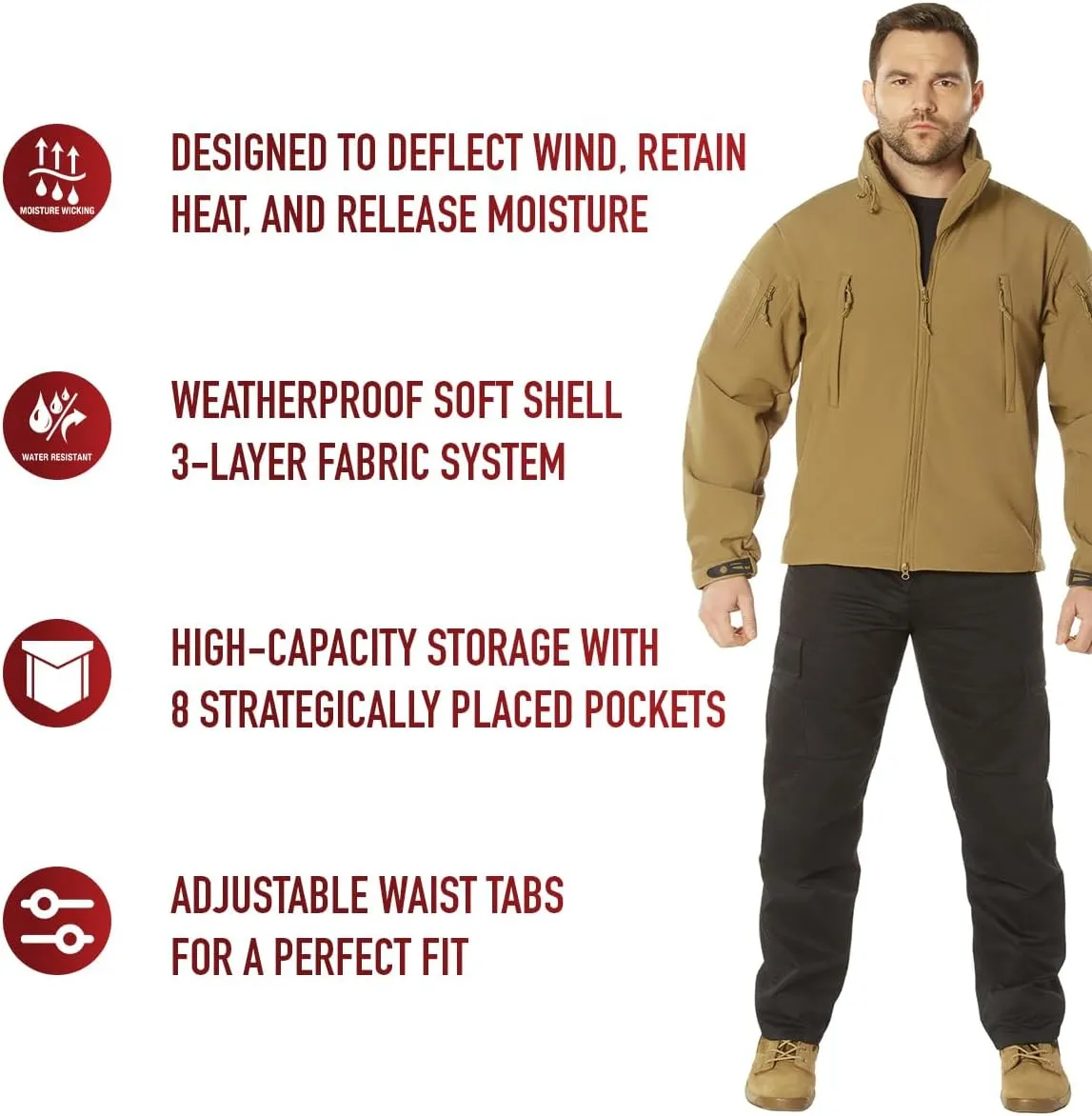 - Unbeatable Weather Defense and Tactical Versatility Rothco Special establishment fleet Ops Soft Shell Jacket 