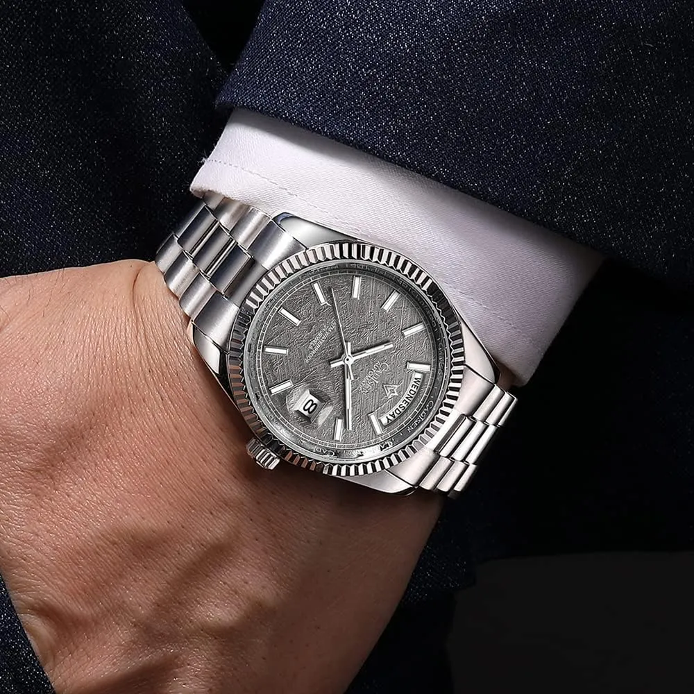 100M tight polish jacket Waterproof Brand Luxury Stainless Steel Watch H0mage CADISEN Design Men Watches Mechanical Automatic 