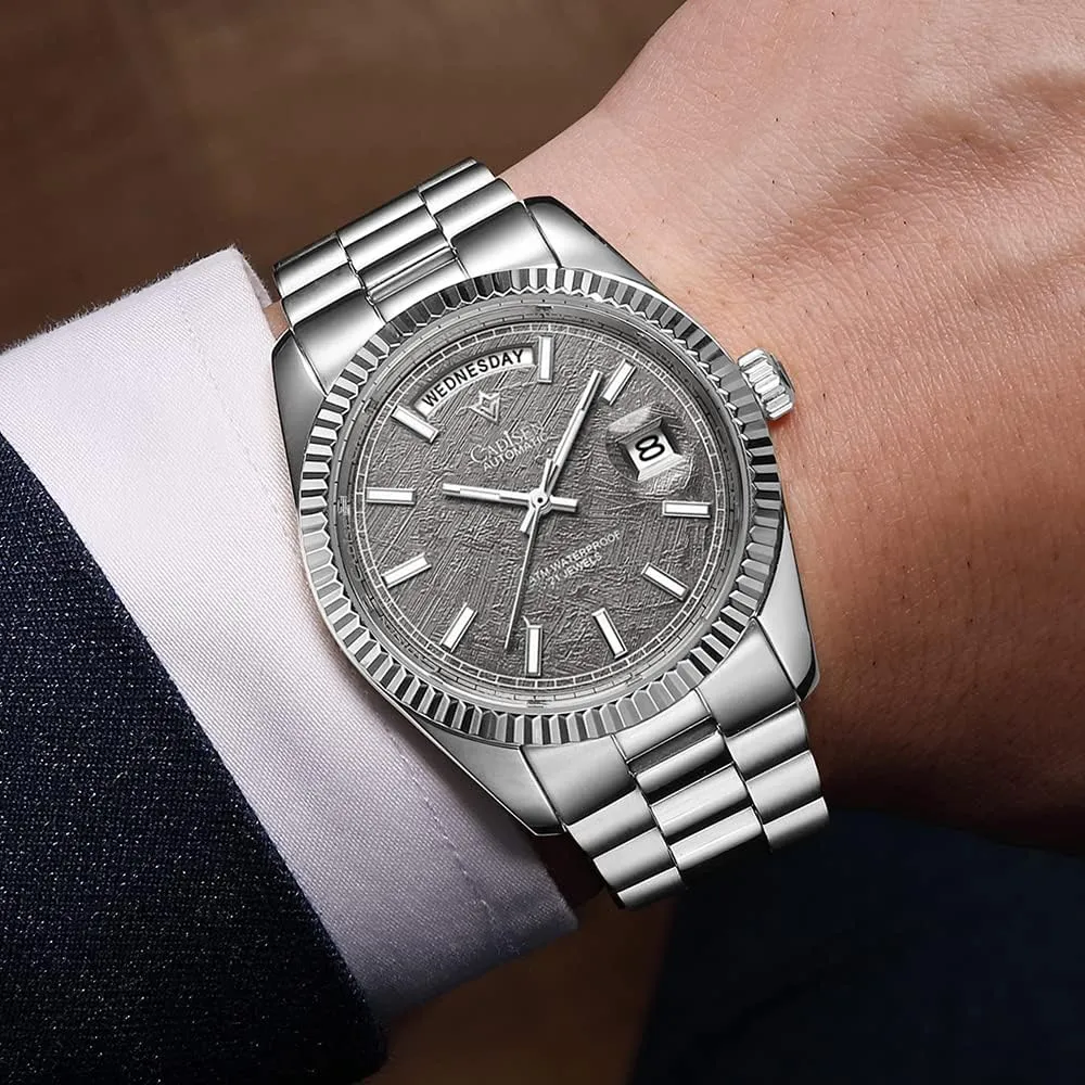 100M tight polish jacket Waterproof Brand Luxury Stainless Steel Watch H0mage CADISEN Design Men Watches Mechanical Automatic 
