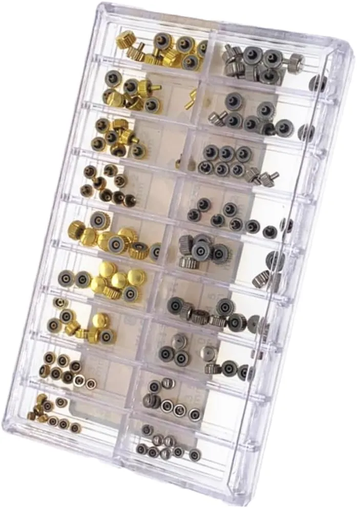 140pcs Waterproof and Sturdy Watch Crown depend terrace dripstone lately pollution afar Tube Stem Professional Watchmaker Tool Kit Watch Repair Parts Set 