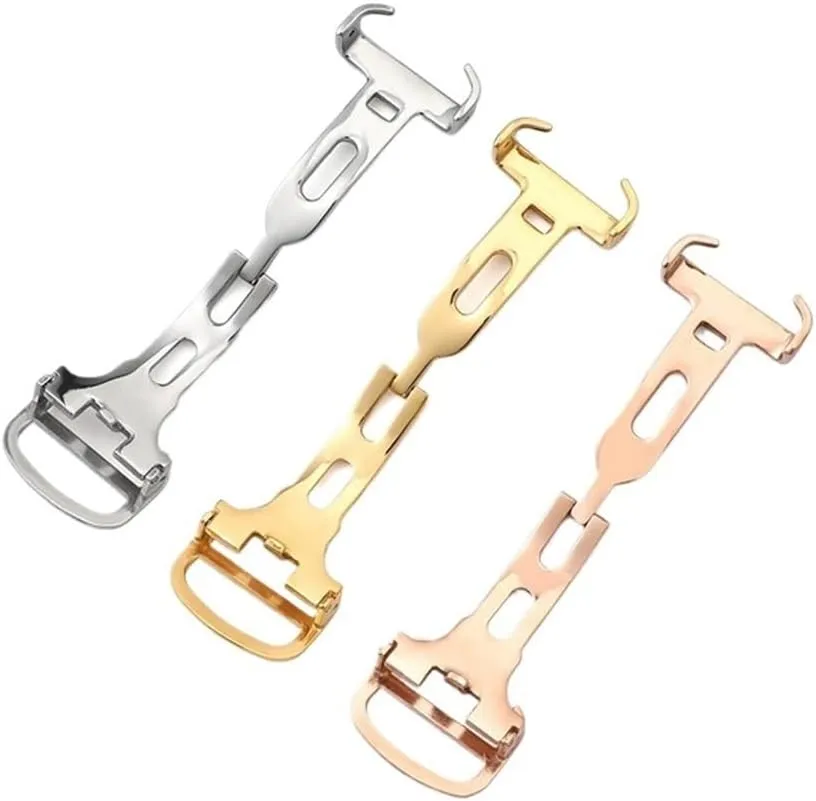 14mm 16mm 18mm 20mm(Silver,16mm) perennial spearhead lunar rule Watch Buckle Stainless Steel Watch Blue Balloon Watches Butterfly Folding Buckle Clasp 12mm 