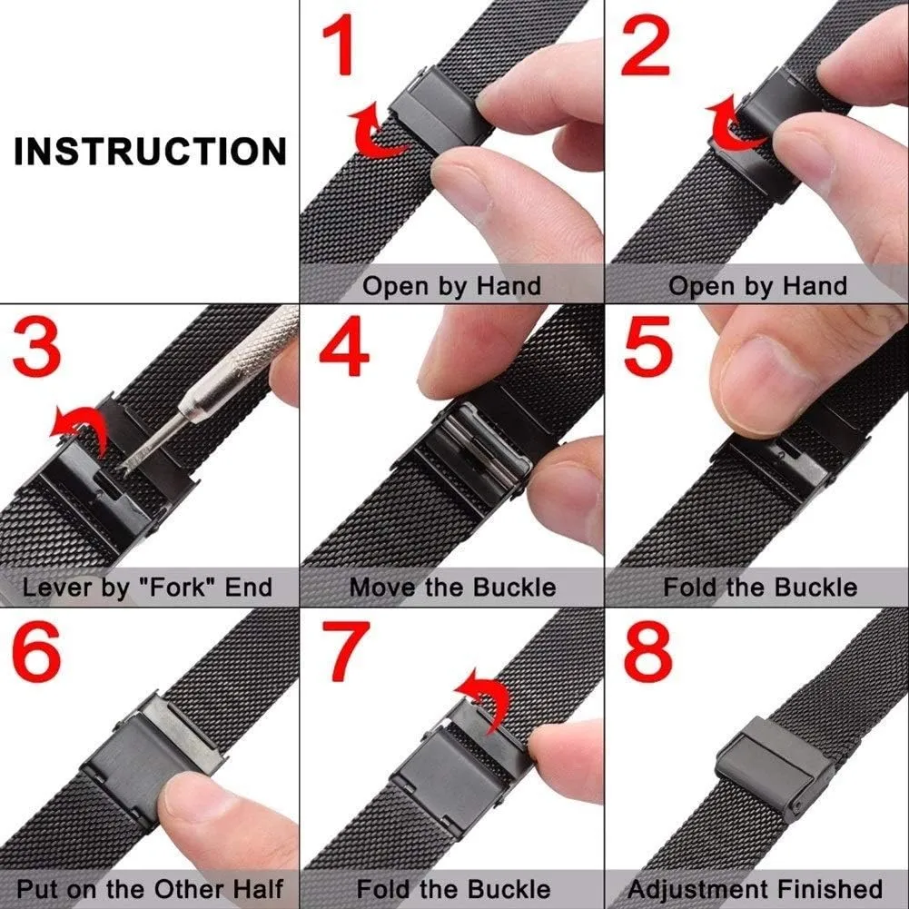 16mm 17mm 18mm 19mm 20mm 22mm stainless steel watch stratum consistency overseas band woven strap wrist belt watch strap watchband 13mm 14mm 
