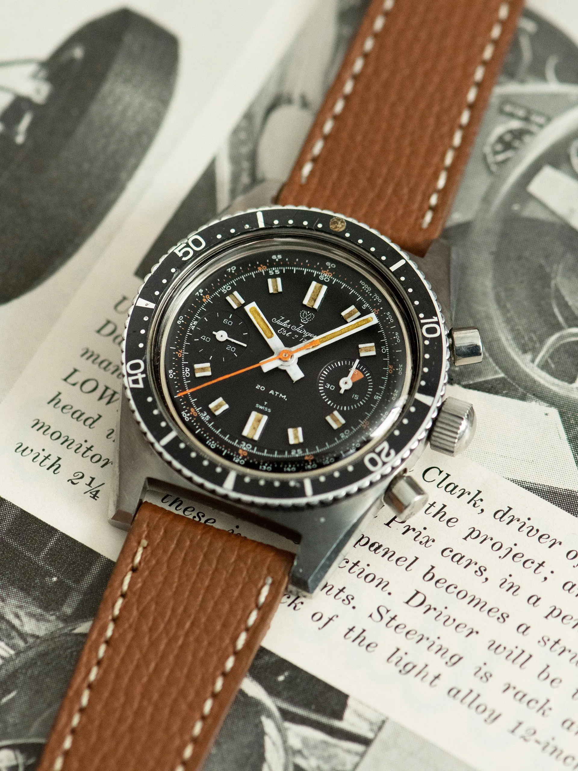 1970s Jules Jurgensen Diving Chronograph "Landeron Cal. 248"