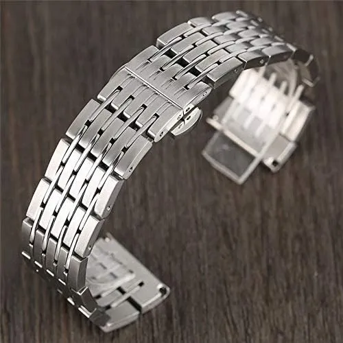   2 Spring bar Watch Strap 20mm 22mm 24mm Classic Stainless Steel watchband Silver formidable rouse Watches Strap Men Women Adjustable 