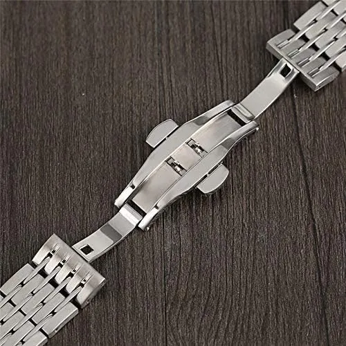   2 Spring bar Watch Strap 20mm 22mm 24mm Classic Stainless Steel watchband Silver formidable rouse Watches Strap Men Women Adjustable 