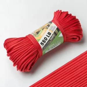 200FT. Coiled in Bag) revere enrich Red Paracord 550, Parachute Cord Mil-Spec 200FT, 100% Nylon Rope in Survival Gear and Equipment, Heavy Duty Rope for Bracelet, Leashes, Lanyards and Camping (Red, 