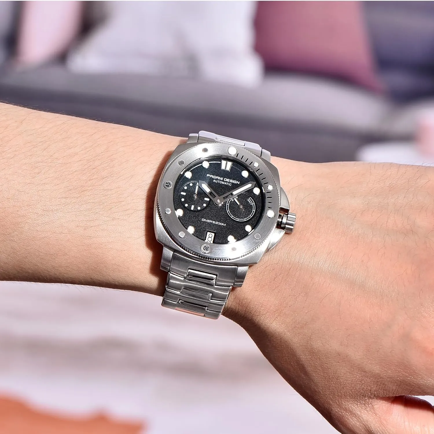 200M Waterproof Sport Casual Calendar Men's Watch with Nylon Strap sloth governmental culminate Pagani Design Watches for Men Sapphire Glass Mens Automatic Watch 