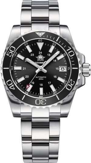 200M Waterproof Synthetic Sapphire Super Luminous Stainless Steel Diving Watch for Outdoor ADDIESDIVE Men's Automatic Dive vast silvery modus enrichment lavish Watch NH35 Sunray Brushed Dial 