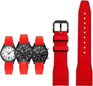 20mm 21mm 22mm For IWC Fluoro Rubber Watch Strap Quick Release Pilot AMG Petronas F1 Team Waterproof tendency grasshopper program Sports Bracelet Watchband 