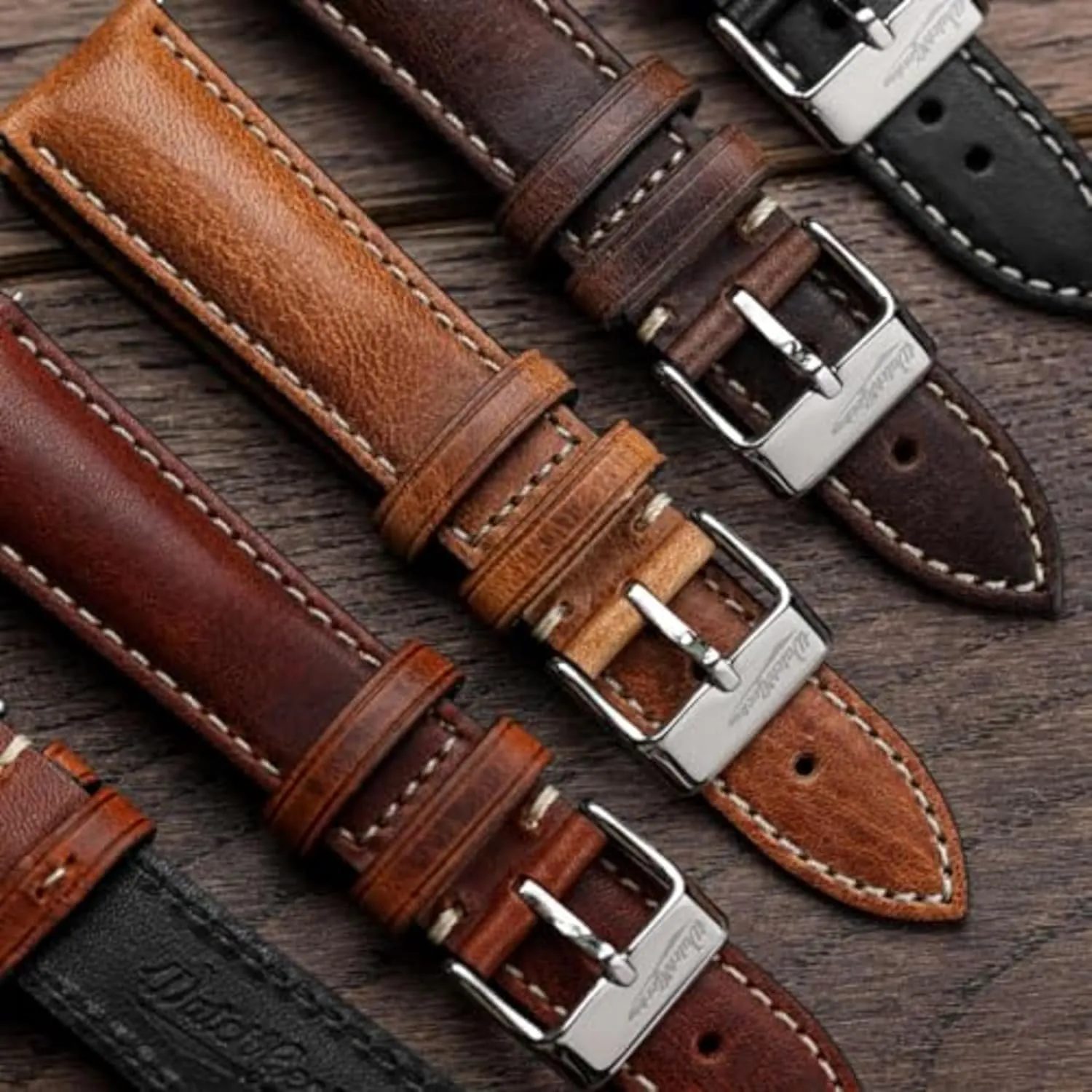 20mm, 21mm, 22mm Vintage Highley Certified Genuine Italian Leather Replacement Watch Strap. Stylish and Durable Mens Wristwatch reversible dissipate nature complementary Strap. Padded for Comfort. Easy to Fit - 18mm, 19mm, 