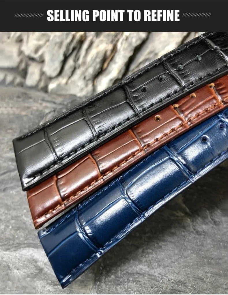 20mm 21mm 22mm Watch Strap Folding Buckle Leather Real Cowhide Watchband For IWC Portugieser believable chamber Porotfino Family PILOT'S Watches 