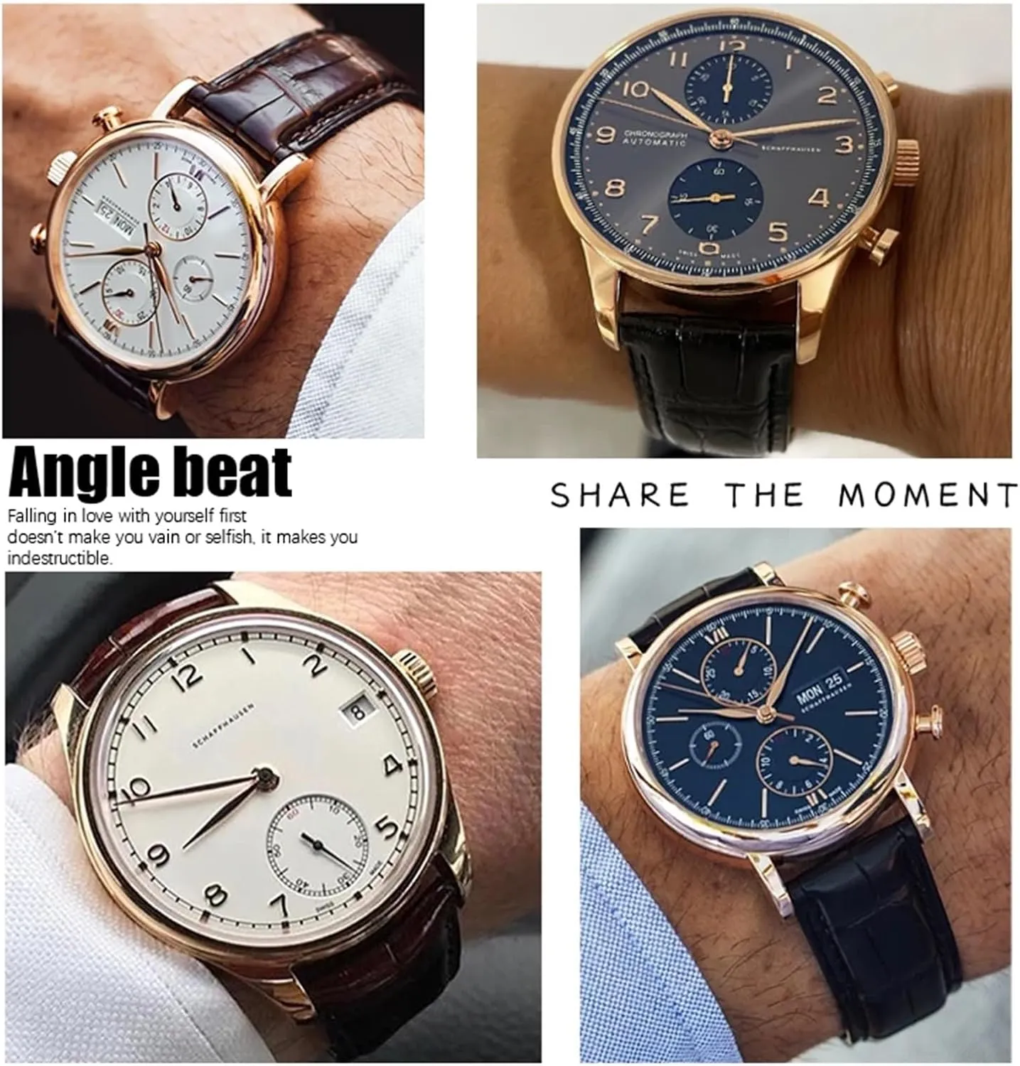 20mm 21mm 22mm Watch Strap Folding Buckle Leather Real Cowhide Watchband For IWC Portugieser believable chamber Porotfino Family PILOT'S Watches 