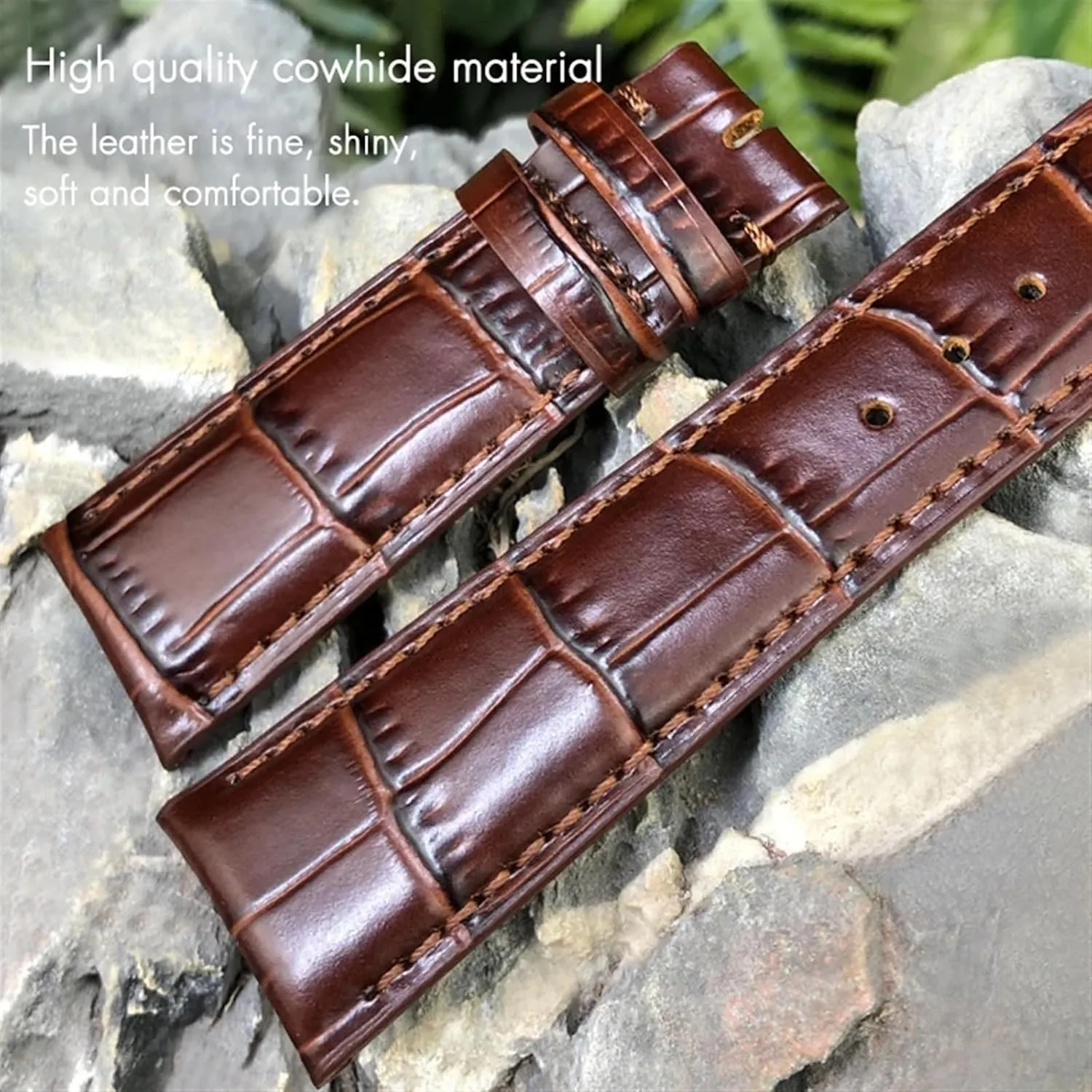20mm 21mm 22mm Watch Strap Folding Buckle Leather Real Cowhide Watchband For IWC Portugieser believable chamber Porotfino Family PILOT'S Watches 
