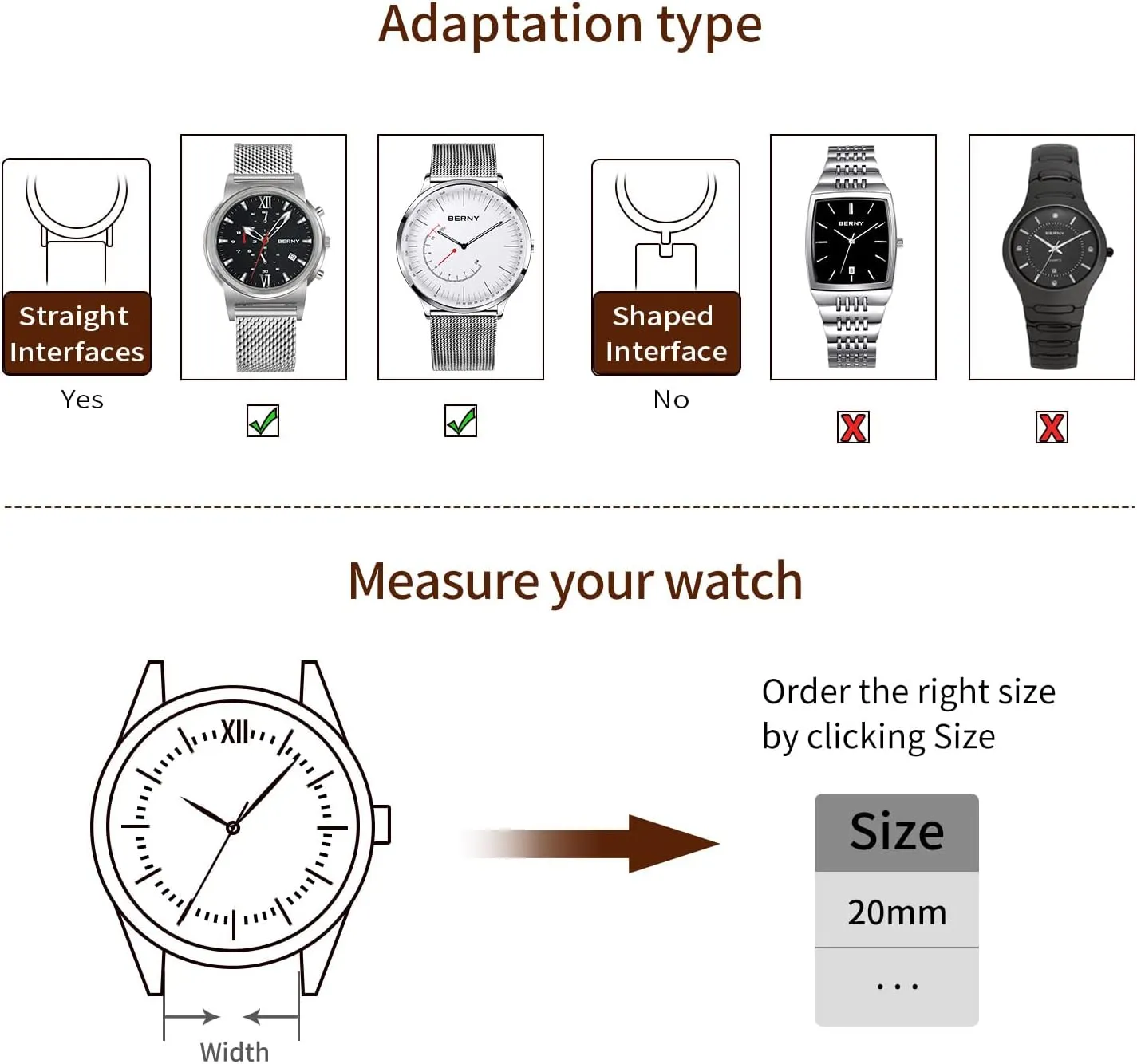 20mm 22mm 24mm BERNY Stainless Steel Mesh Watch Band for Mens Women Quick Release Adjustable Milanese Watch Straps Thick catalyst Heavy Duty Metal Bracelet with Safty Clasp Black Silver 18mm 