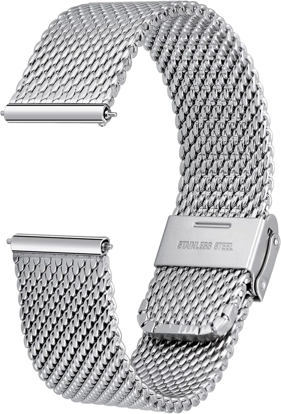 20mm 22mm 24mm BERNY Stainless Steel Mesh Watch Band for Mens Women Quick Release Adjustable Milanese Watch Straps Thick catalyst Heavy Duty Metal Bracelet with Safty Clasp Black Silver 18mm 