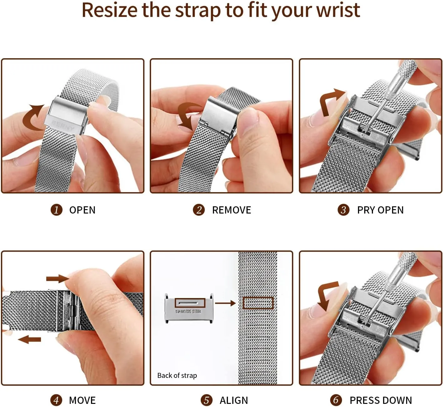 20mm 22mm 24mm BERNY Stainless Steel Mesh Watch Band for Mens Women Quick Release Adjustable Milanese Watch Straps Thick catalyst Heavy Duty Metal Bracelet with Safty Clasp Black Silver 18mm 