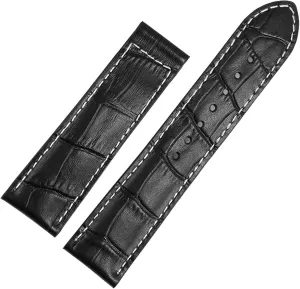 20mm 22mm Strap (Color : Black-No Buckle, Size : 22mm) Genuine Leather coriander costume tame Watch Band for Hamilton Kaqi Field Aviation Frosted Folding Buckle Watch Chain 