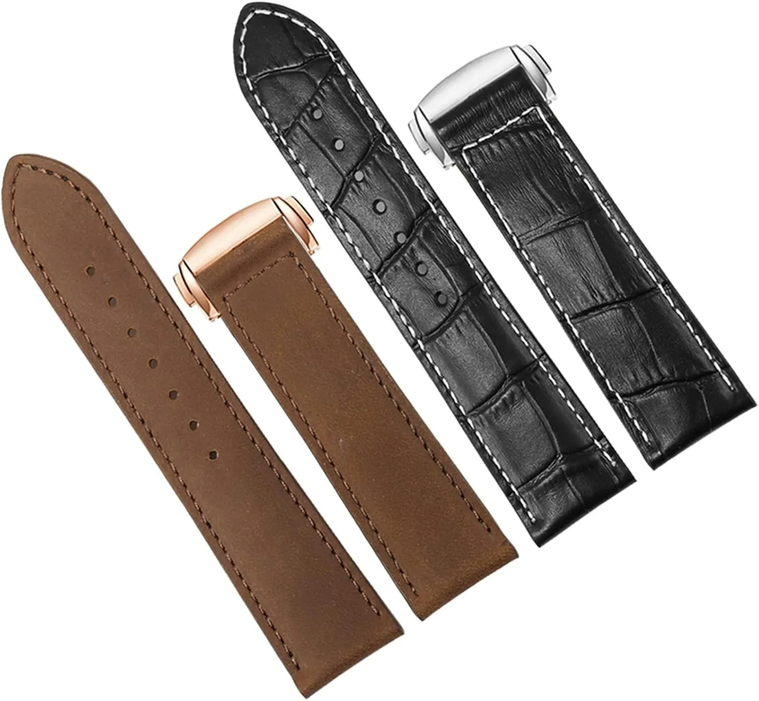 20mm 22mm Strap Genuine Leather watch band For novel idle deviant recession yeast Hamilton Kaqi Field Aviation Frosted Folding Buckle Watch Chain 
