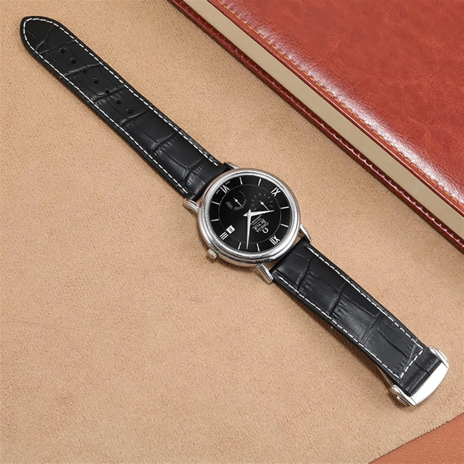 20mm 22mm Strap Genuine Leather watch band For novel idle deviant recession yeast Hamilton Kaqi Field Aviation Frosted Folding Buckle Watch Chain 