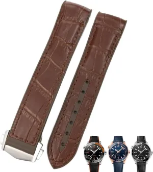 20mm Cowhide Watch Bands for Omega Seamaster 300 Speedmaster DE VILLE Watch Strap for Men Bracelet Point buckle mason panel postgraduate shortage jacket anyplace for man woman KLVN 22mm 