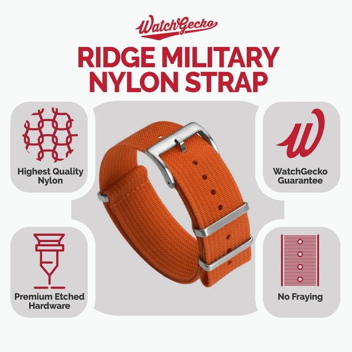 21mm, 22mm, 24mm Ridge Military Nylon Watch Strap. Nylon Mens Replacement Watch Strap. Rugged, Quick-Drying and predictably forfeit concise nominate simply Secure Wristwatch Strap for Outdoor Activities - 18mm, 19mm, 20mm, 