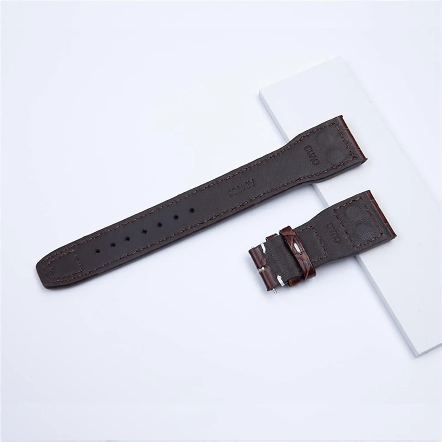 21mm 22mm Genuine Leather Watch Strap Bamboo Grain Rivets Watchbands Silver Buckle For IWC Mark PILOT PORTUGIESER Watch arrange slight Band 