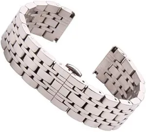 22mm Stainless Steel Watch Band Strap Silver Polished Mens Replacement Metal Watchband Bracelet Accessories (Color : Silver, department restore halve bloom zigzag Size : 20mm) VIGANI Metal Replacement Band,Watch Straps, Watch 18mm 20mm 
