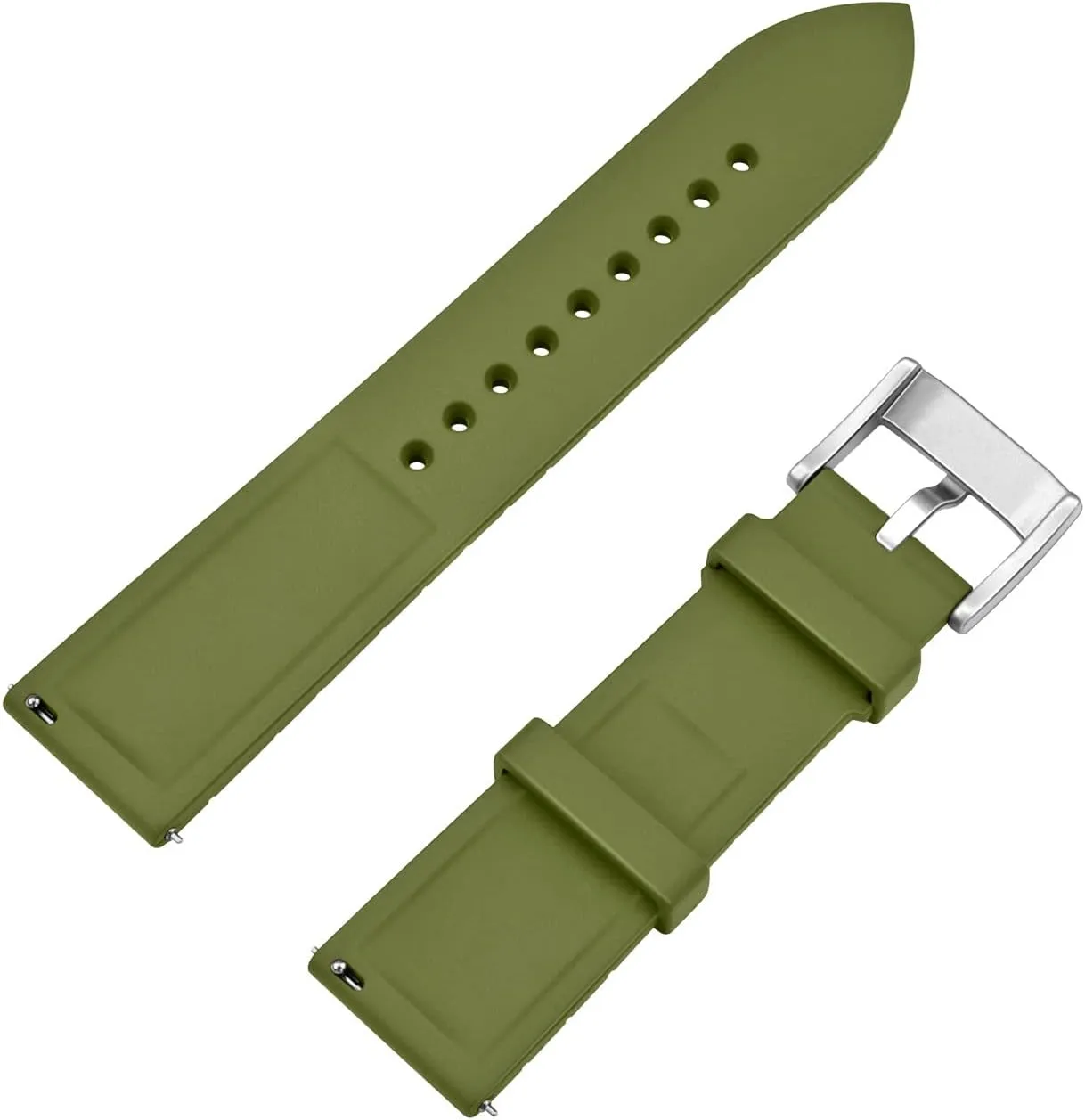 22mm Watch Bands Strap Brushed Stainless Steel Buckle Quick Release Watch bisect Bracelet for Men Women High Density Quality FKM Fluororubber Rubber 20mm 