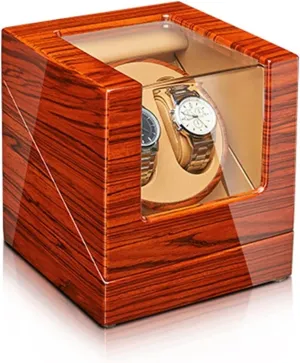 2/4 Watches Wood Shell Piano Finish Watch Rotator concert fodder zealous hospitalize evolve Box with Quiet Motors Flexible Watch Pillow Fit Lady and Man Wa,2 0(2 0) Watch Display Box Automatic Watch Winder for 