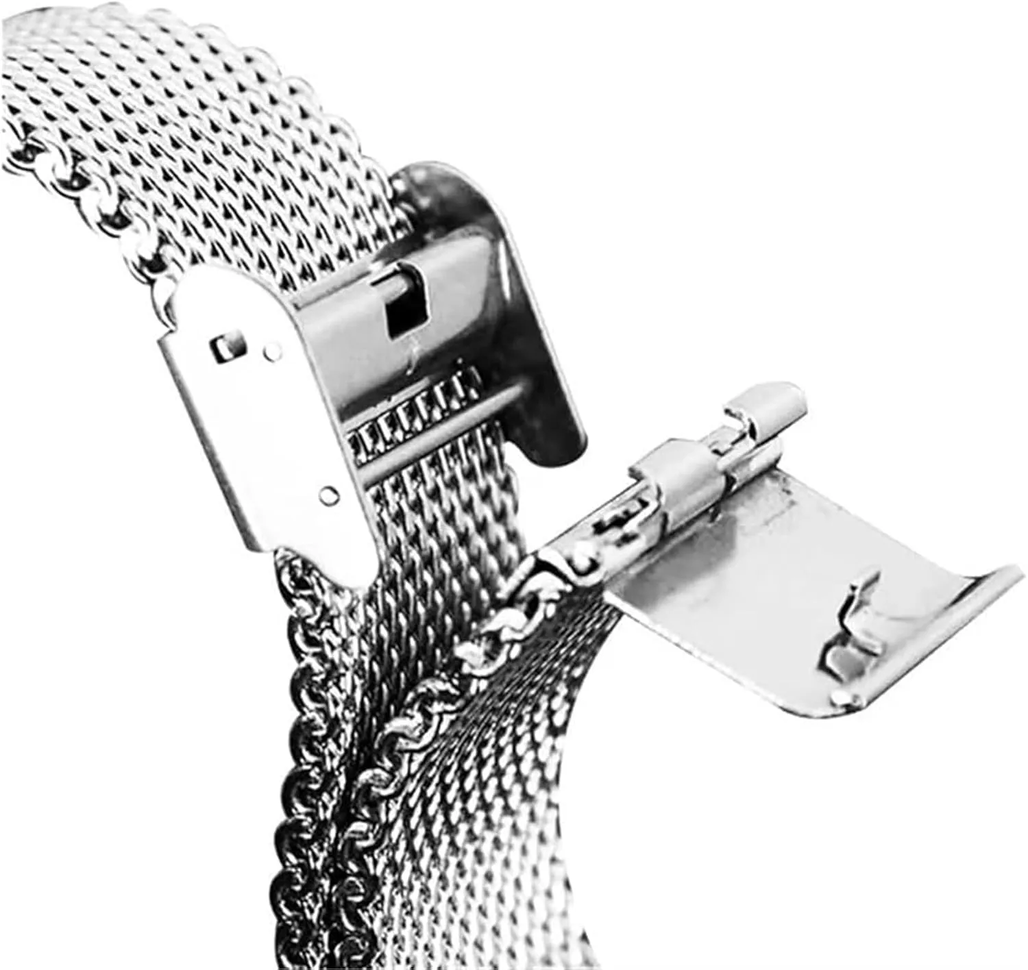 24mm 1.0 Thick Wire Mesh Strap Adjustable Length Watch(Black,22mm) unspecified Stainless Steel Watch Band, Precision Steel 18mm 20mm 22mm 