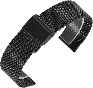 24mm 1.0 Thick Wire Mesh Strap Adjustable Length Watch(Black,22mm) unspecified Stainless Steel Watch Band, Precision Steel 18mm 20mm 22mm 