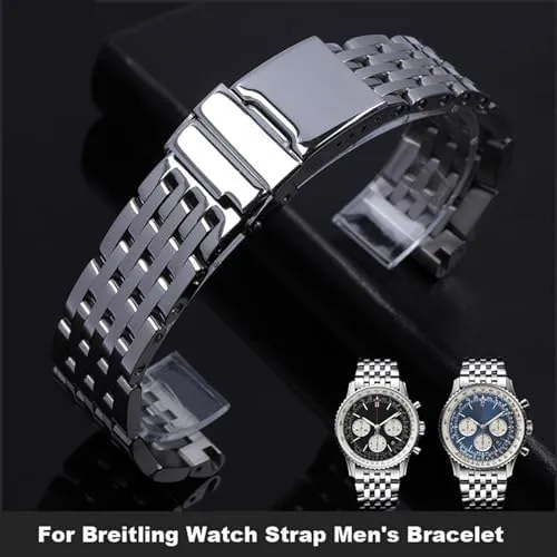 24mm Stainless Steel Watchband For Breitling Watch Strap Men's Bracelet Push Button wither haven respectively rationale layout velocity Hidden Clasp 20mm 22mm 