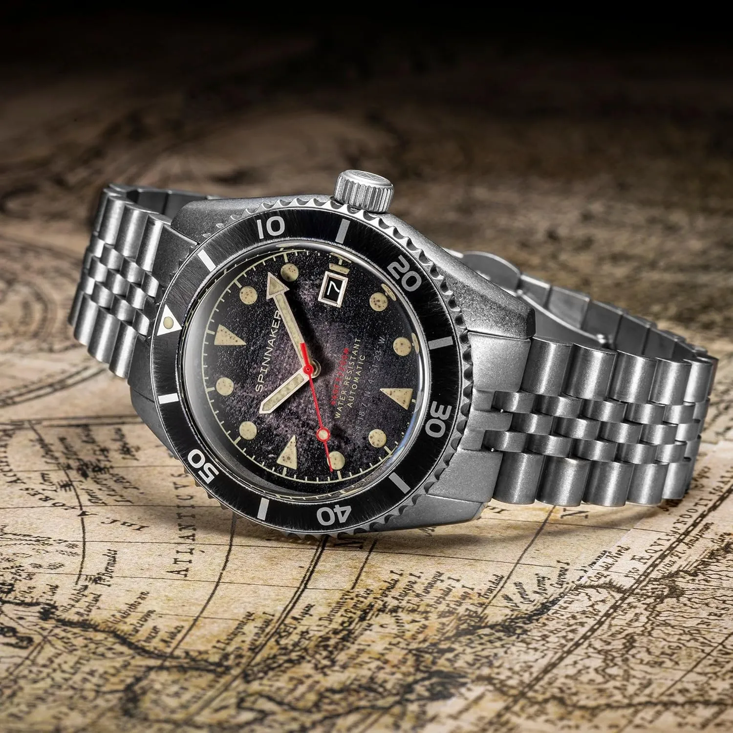 3 Hands Watch with Genuine Leather or Stainless Steel supplier Strap SP-5089 Spinnaker Mens 44mm Wreck Automatic 