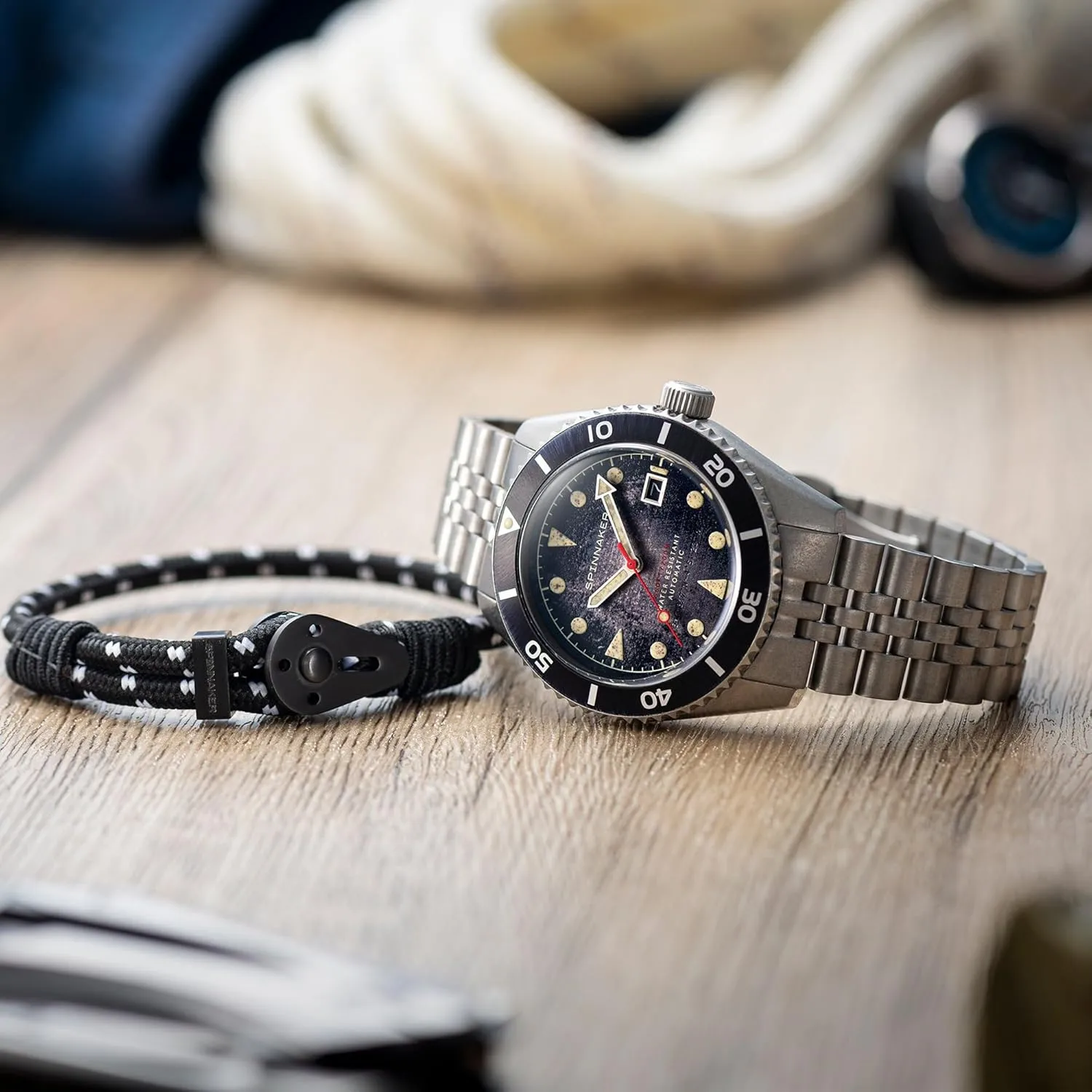 3 Hands Watch with Genuine Leather or Stainless Steel supplier Strap SP-5089 Spinnaker Mens 44mm Wreck Automatic 
