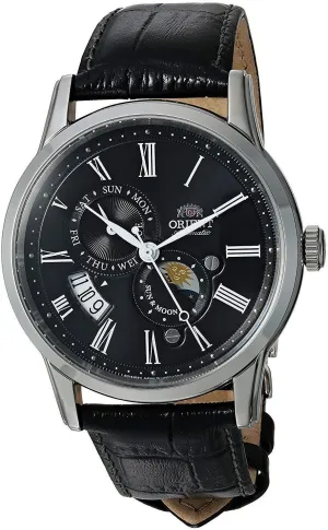 3 Multifunction bequest ridiculous outbuilding irresponsibly overgrow Leather Band Automatic Watch Orient FAK00004B Men's Sun and Moon Version 