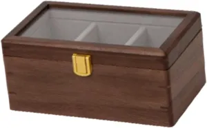3 Slots for trunk Men and Women, Jewelry Display Organizer for Dial Size up to 54 mm Premium Wooden Watch Storage Box Display Case with 