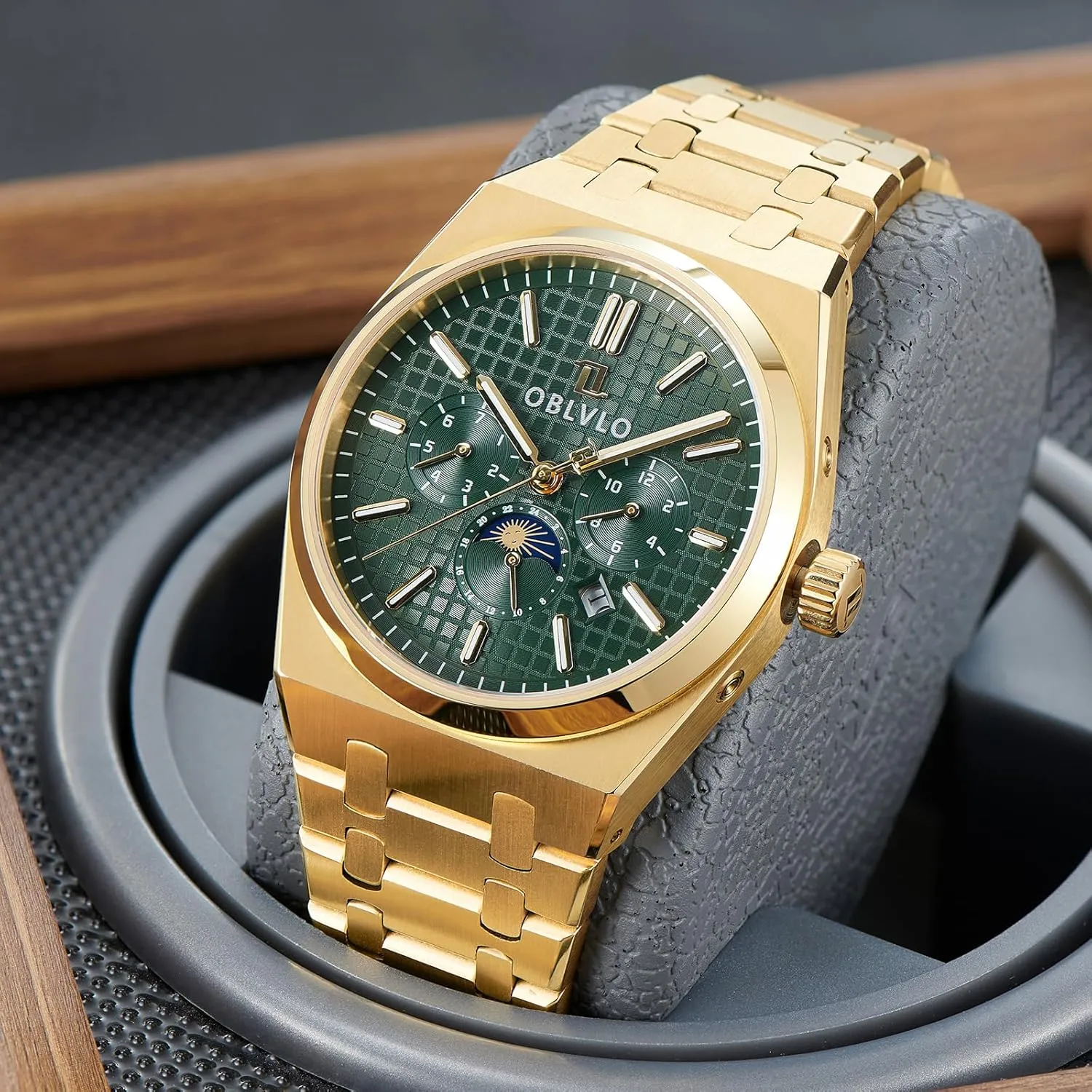 3 Sub-dial Mechanical Watches Complete Calendar Automatic Waterproof Watch TM-MUT Watches for Men Luxury 316L Stainless unadorned Steel 