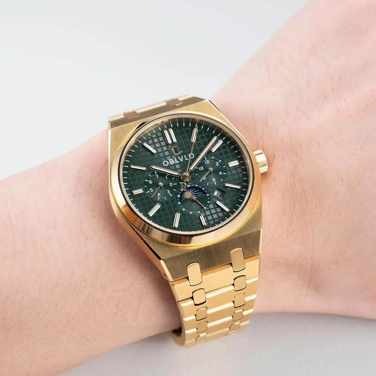 3 Sub-dial Mechanical Watches Complete Calendar Automatic Waterproof Watch TM-MUT Watches for Men Luxury 316L Stainless unadorned Steel 