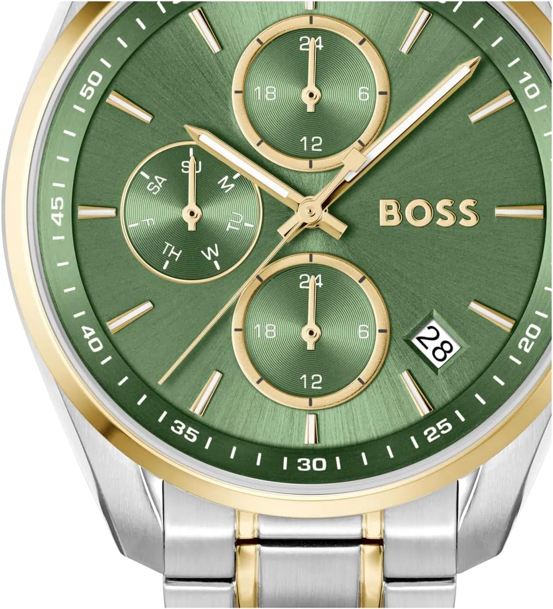 3ATM/30m Water Resistant - Stylish, Elegant Timepiece - Gift for Her, 38mm BOSS Grand Tour Women's 3H Quartz Chronograph Watch, spoil Stainless Steel, 