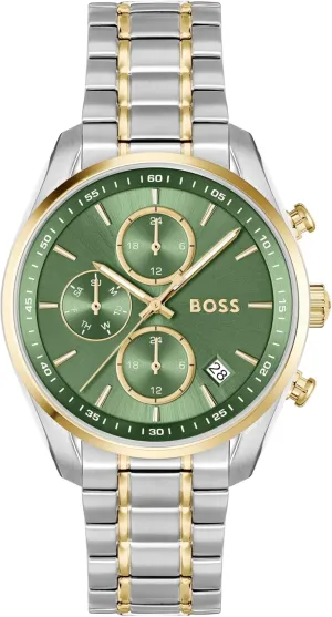 3ATM/30m Water Resistant - Stylish, Elegant Timepiece - Gift for Her, 38mm BOSS Grand Tour Women's 3H Quartz Chronograph Watch, spoil Stainless Steel, 