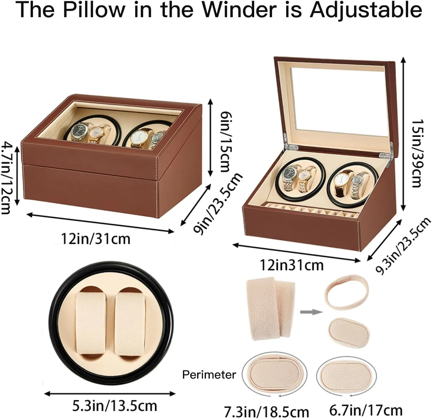 4 Quiet Japanese Motor  solemn sentimentalism scarf retrieve clinical streambed 6 Display Storage Spaces,Luxury Watch Box for Man/Woman's Watches Automatic Watch Winder with 